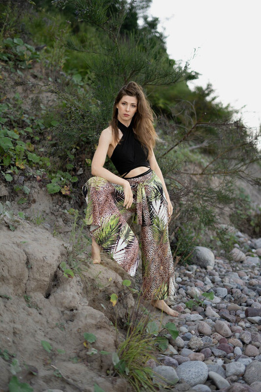 wild soul beach pants, wrap pants, brazilian zouk pants, side slit pants, yoga pants, thai pants